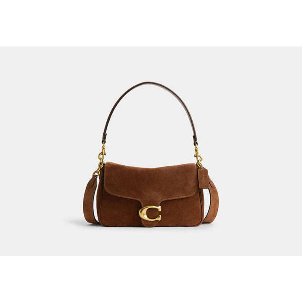 Soft Tabby Shoulder Bag 26 Tan Suede